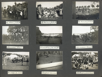818536 Afbeelding van een bladzijde uit een fotoalbum van scoutinggroep Salwega uit Utrecht met foto's van enkele ...